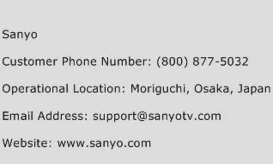 Details Of The Sanyo Tech Support Phone Number As Reference - Techyv.com