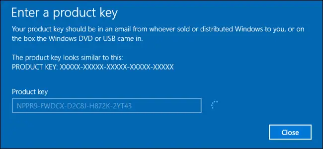 windows 10 pro installer key