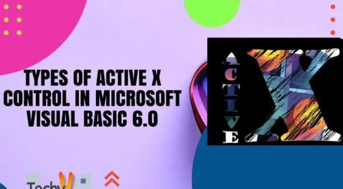 Types Of Active X Control In Microsoft Visual Basic 6.0