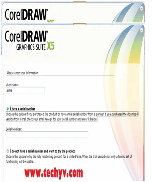 change serial number corel draw x7
