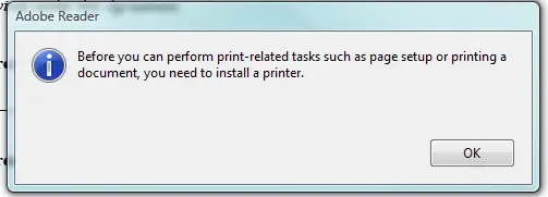 adobe reader printer not installed error