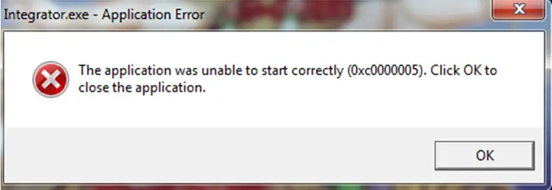 Intergrator.exe- Application Error