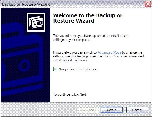 Backup restore