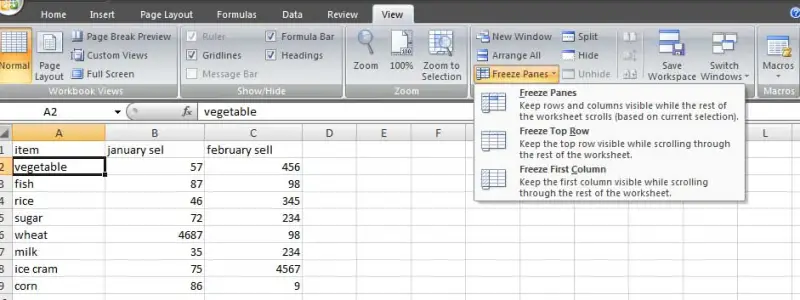 Freezing rows in excel 2010 - Techyv.com