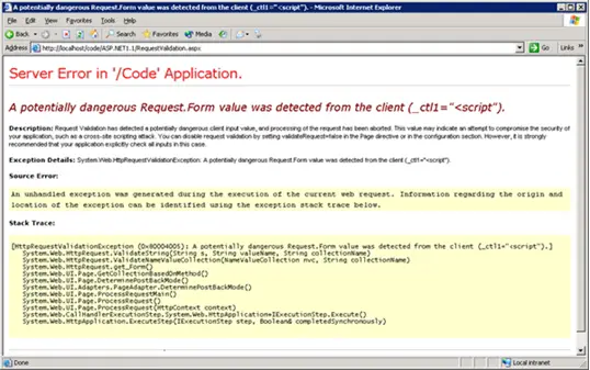 Server error in ‘/code’ application