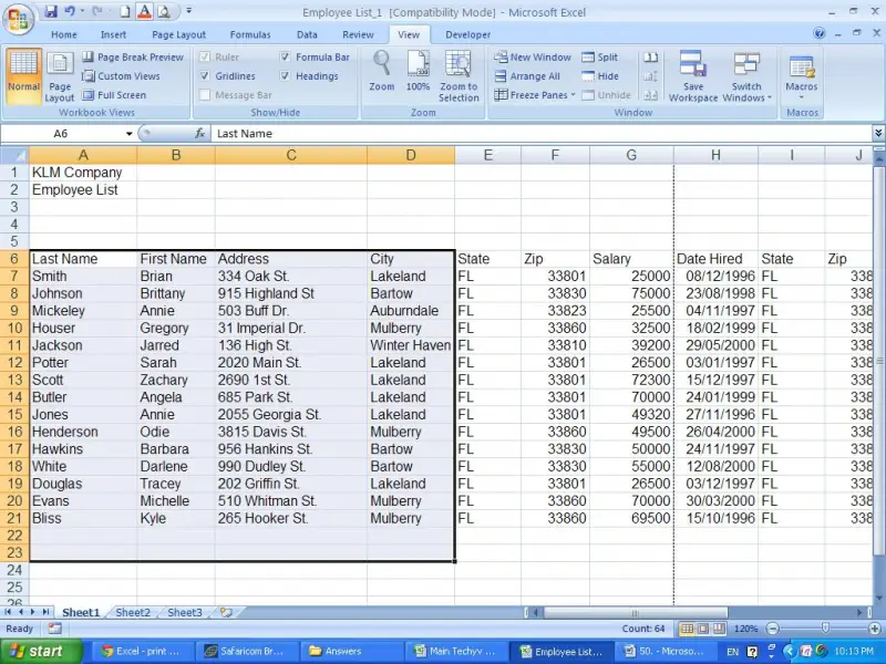 Excel - print specific cells - Techyv.com