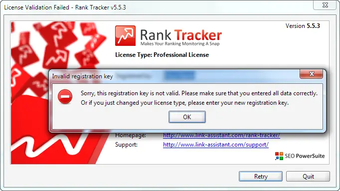 rank tracker registration key