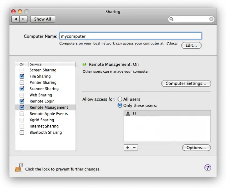 apple mac remote management