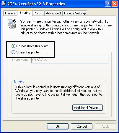 Do not share this printer
