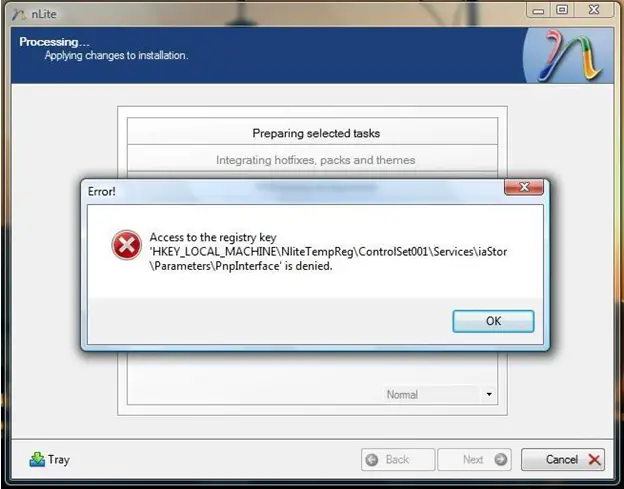 Registry error Access to the registry key