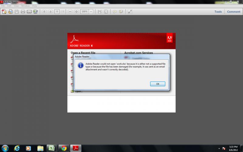 adobe acrobat reader not working win 7