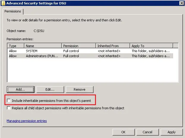 Inheritable Permission from Object's parent