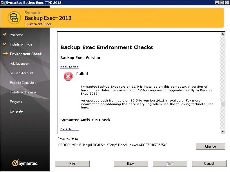 symantec backup exec 2014 end marker unreadable