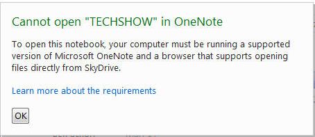 onenote open cannot techshow microsoft skydrive techyv