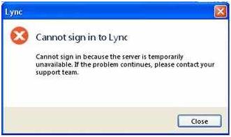 cannot sign in to lync
