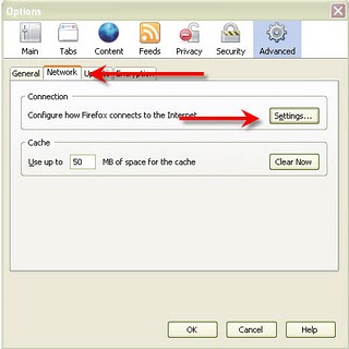 Firefox network settings