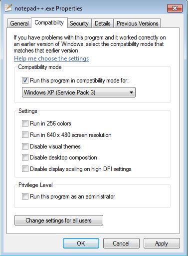 NotePad ++.exe Properties