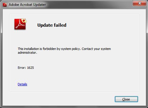 cs5 pc adobe updates failed to install