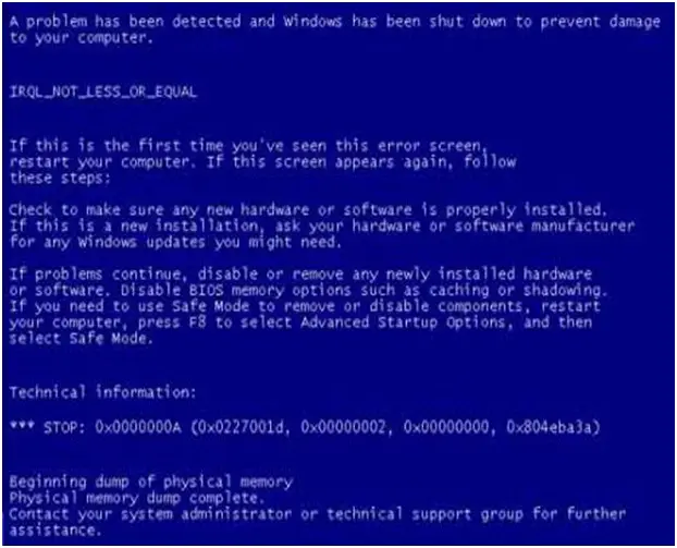 How to solve Windows BSOD error 0x00000a - Techyv.com
