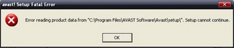 avast fatal error