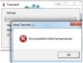 Heat Transfer Incompatible initial temperatures