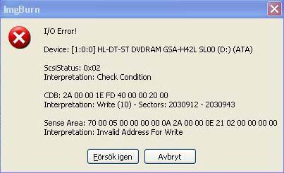 Invalid Address For Write Error In Burning A Disc Techyv Com