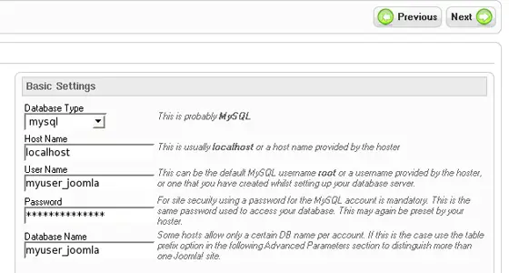 Joomla Basic Settings