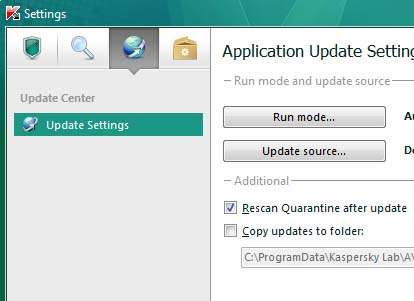 Update Settings Kaspersky