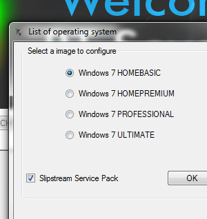 Select image to configure OS