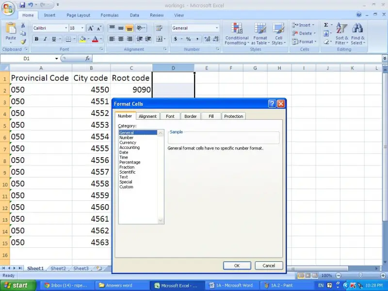 Format Cells