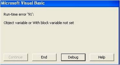 Run-time error '91':