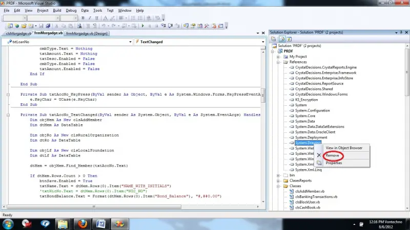 PRDF Microsoft Visual Studio