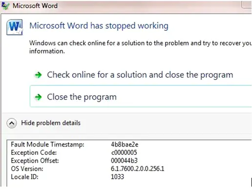 microsoft word is not working properly