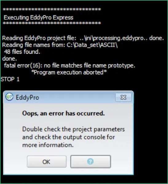 oops error message ilightshow