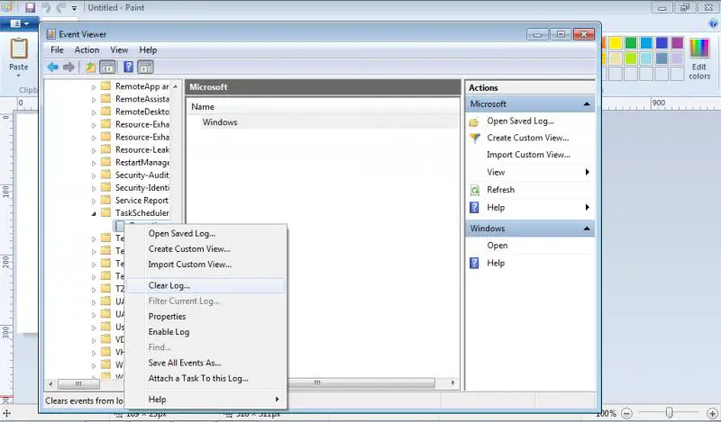 Event Viewer Clear Log