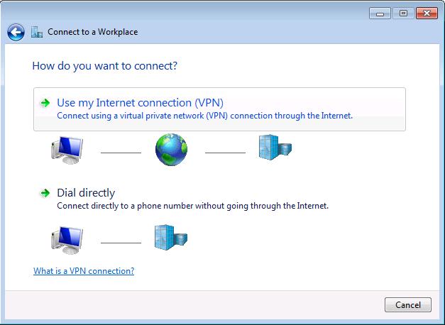 Use my internet connection(VPN) option