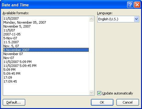 Date Time Format