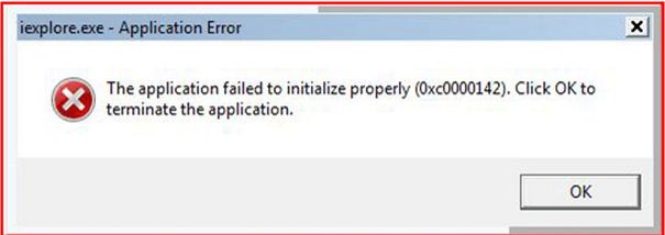 Error 0xc0000142: Internet Explorer failed to initialized correctly