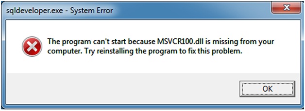 Sqldeveloper.exe System Error