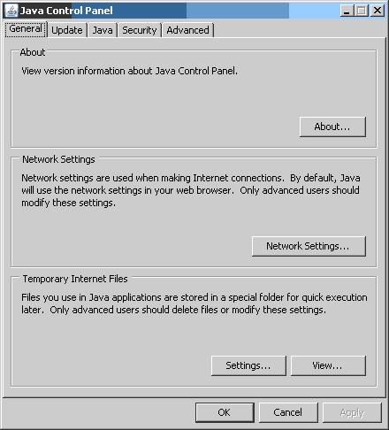 Java Control Panel