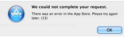 There was an error in the App store