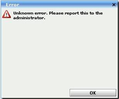 Unkhnown Error