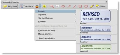 adobe acrobat dynamic paid stamp
