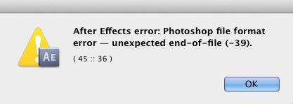 unexpected end of file photoshop