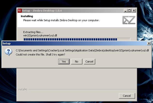 configure zimbra desktop client cmd