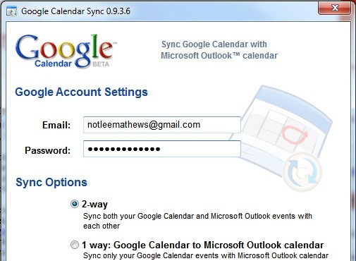 how to setup google calendar in outlook 2010