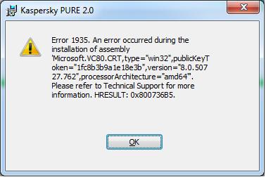 kaspersky error during installation