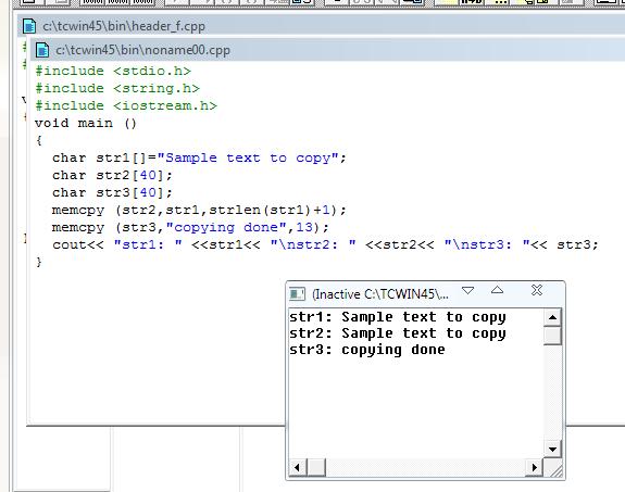 Sample output_memcpy