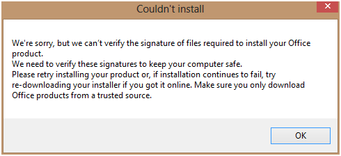 we couldn t install office