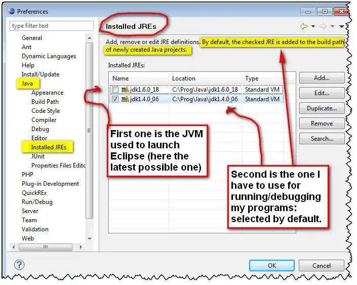 Launch first the Eclipse before you register the JDK